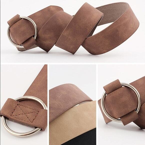 2/$30 NEW Faux Vegan Leather Belt in Brown Coffee Chocolate #AG/1 - Picture 7 of 10